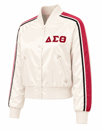 Women's Delta Cream & Crimson Stripe Style Lightweight Jacket